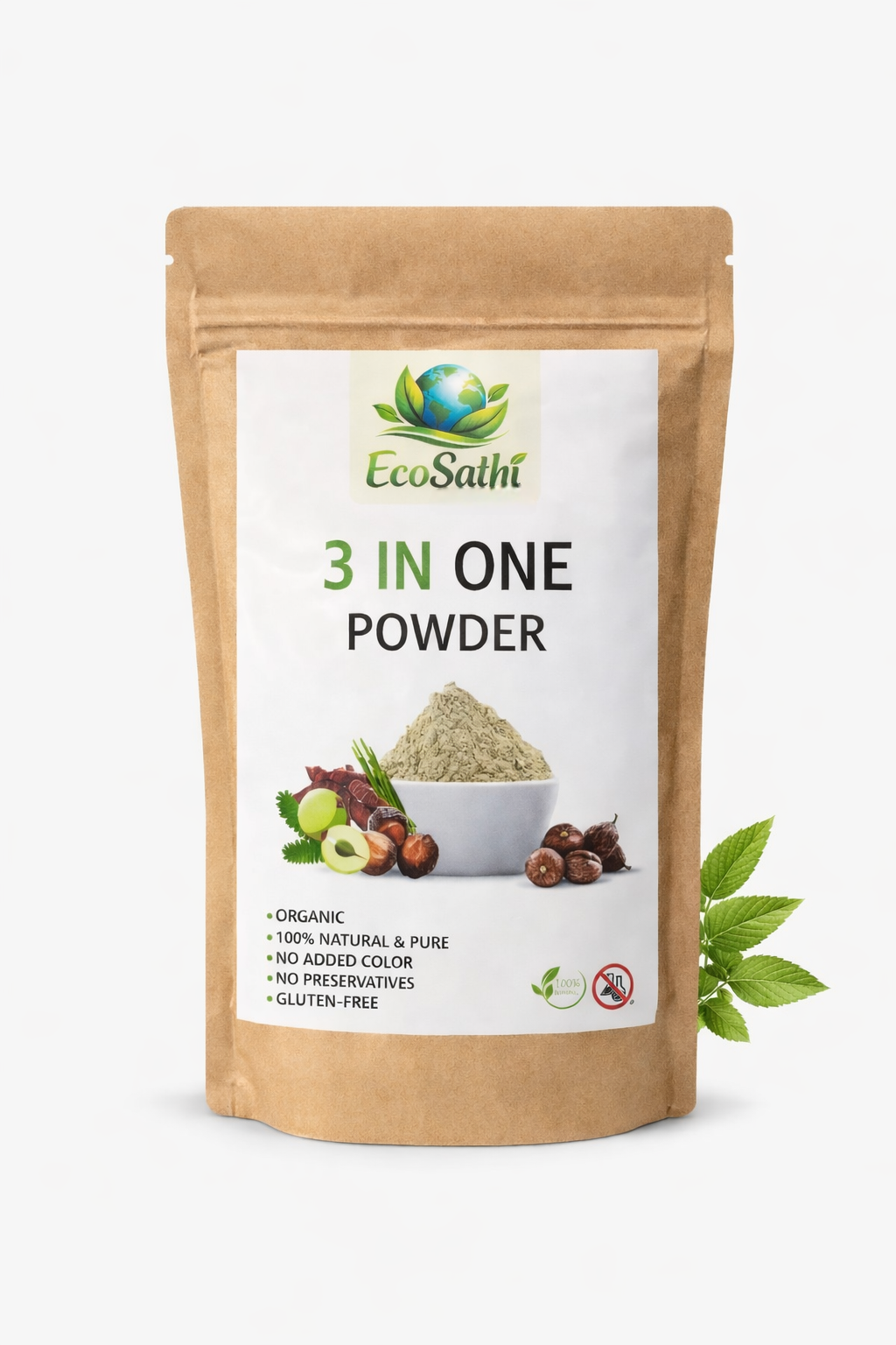 🌿 3 in 1 Herbal Hair Care Powder – Amla, Shikakai & Reetha