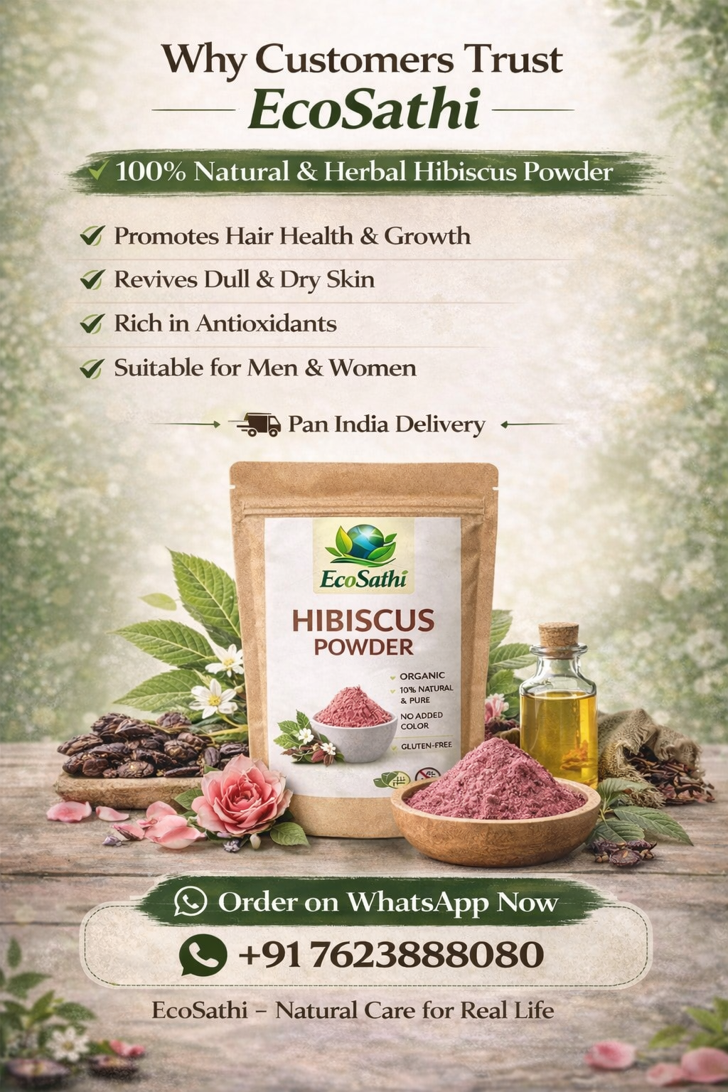 Pure Hibiscus Powder – Natural Hair Care