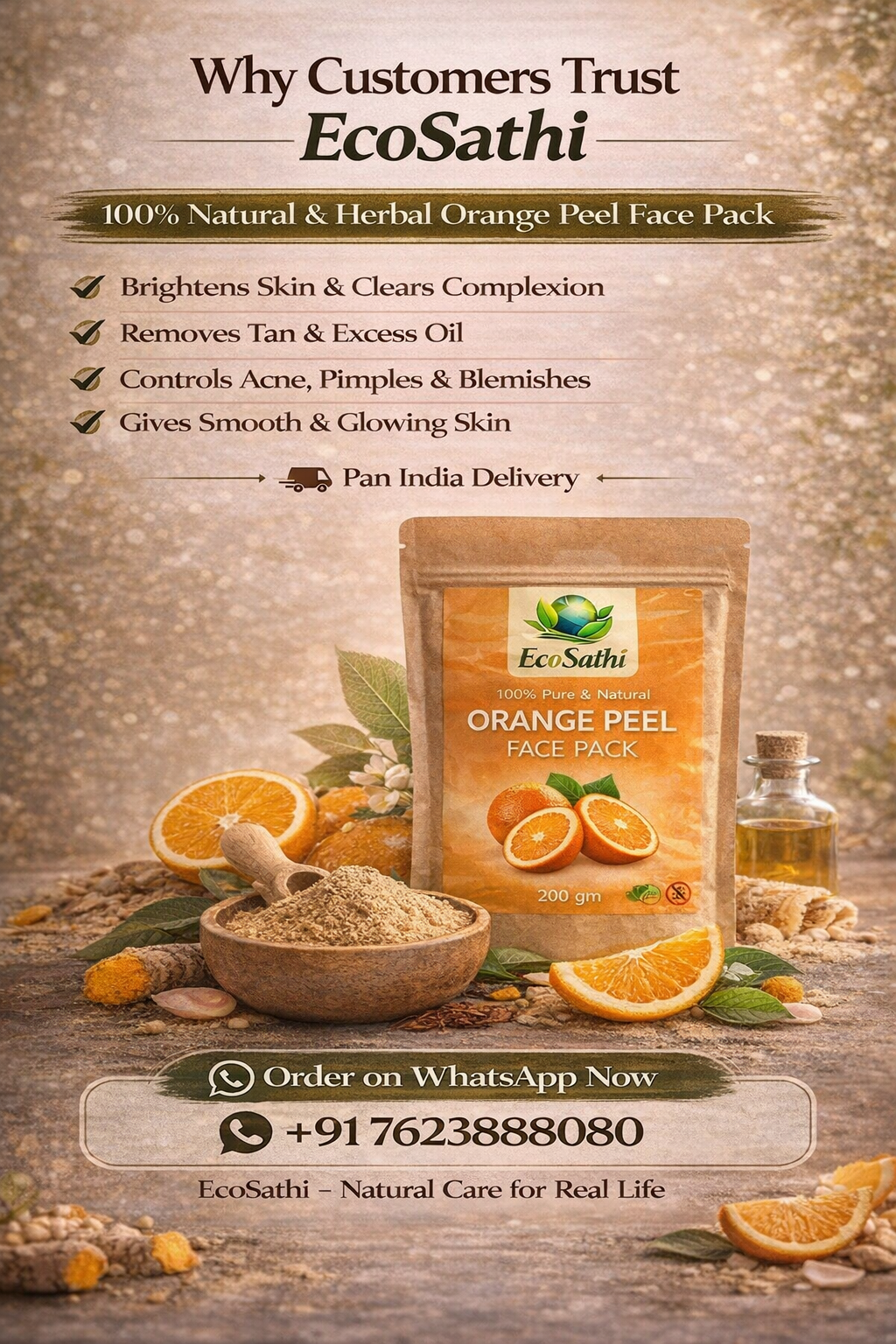 Natural Orange Peel Face Pack – Herbal Skin Care