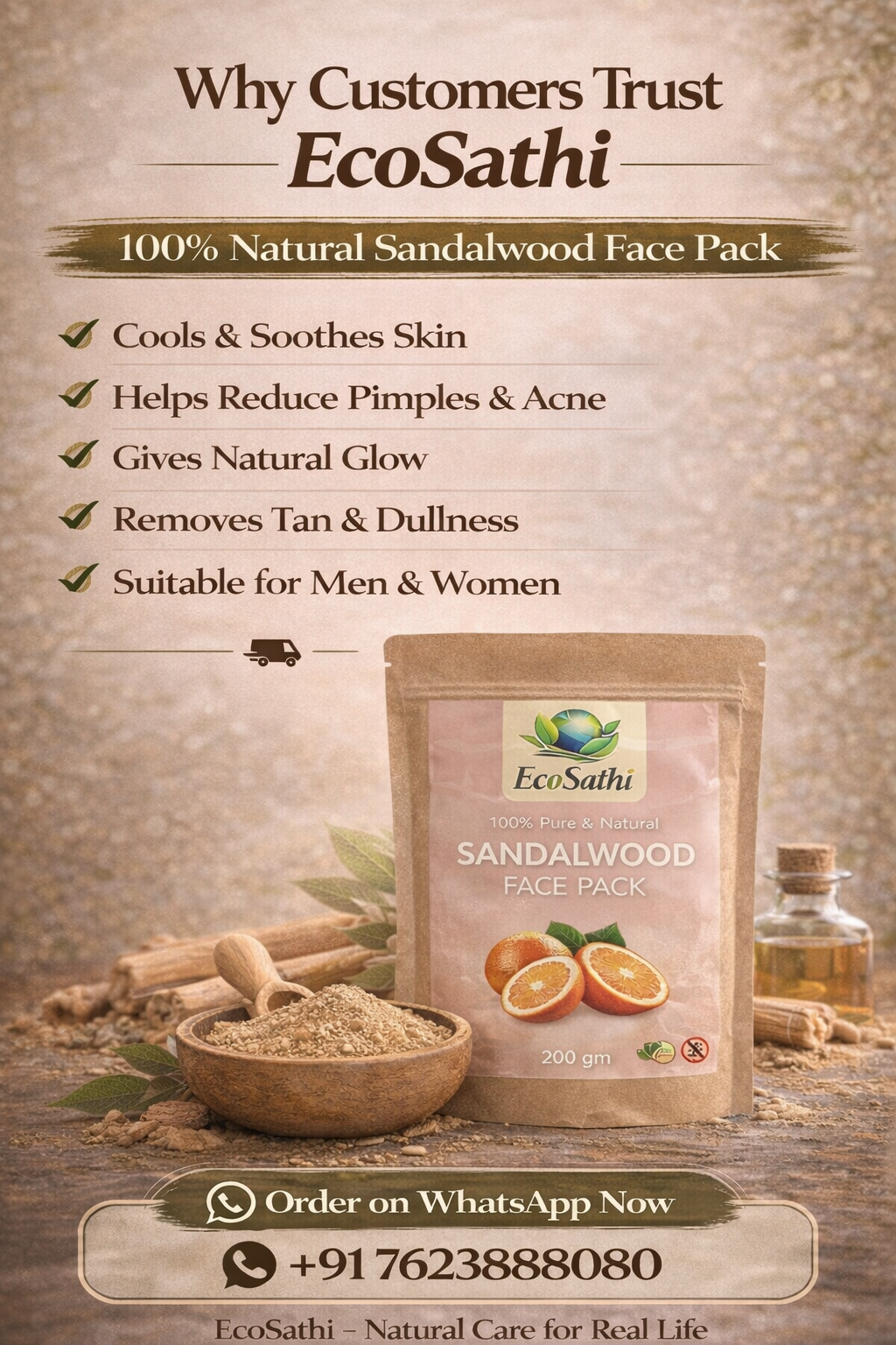 Natural Sandalwood Face Pack – Herbal Skin Care